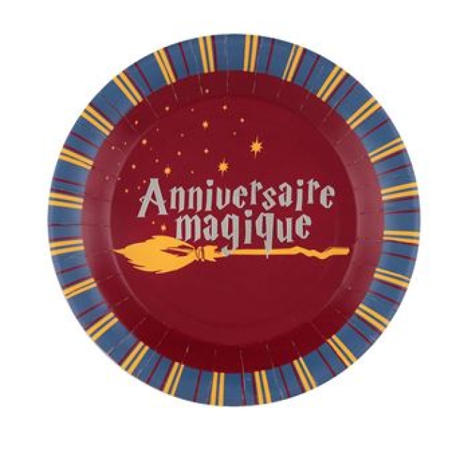 10 assiettes carton rond apprenti sorcier 22.5cm