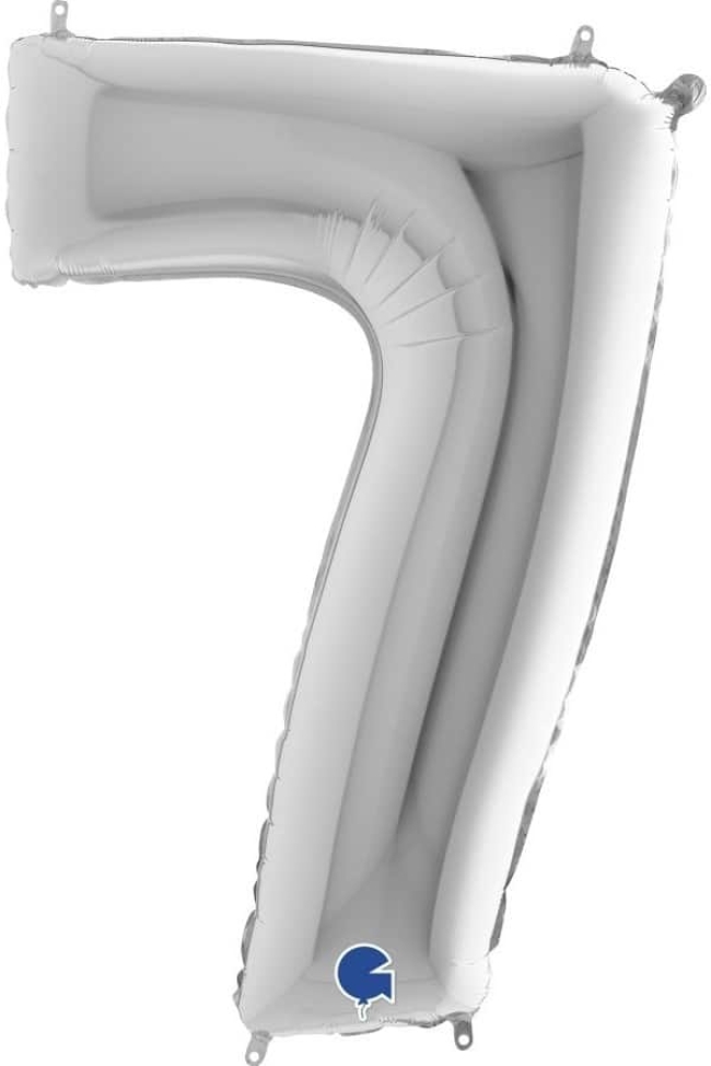 Ballon aluminium chiffre 7 argent – 62 × 91 cm