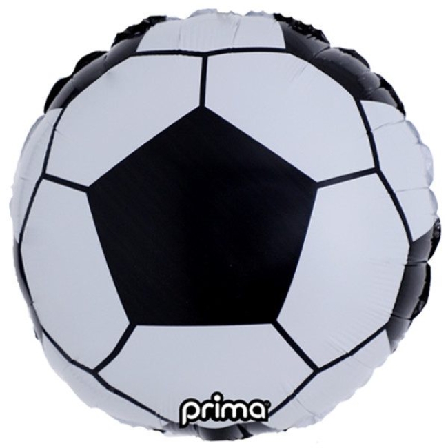 Ballon aluminium football noir et blanc – 46 cm (18")