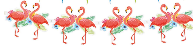 Guirlande flamant rose Hawaï cartonnée