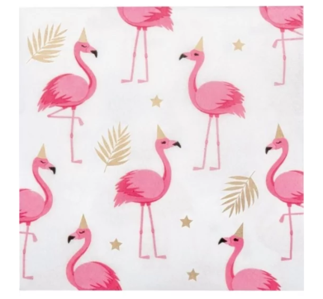 20 Serviettes en papier Flamant 33 x 33cm