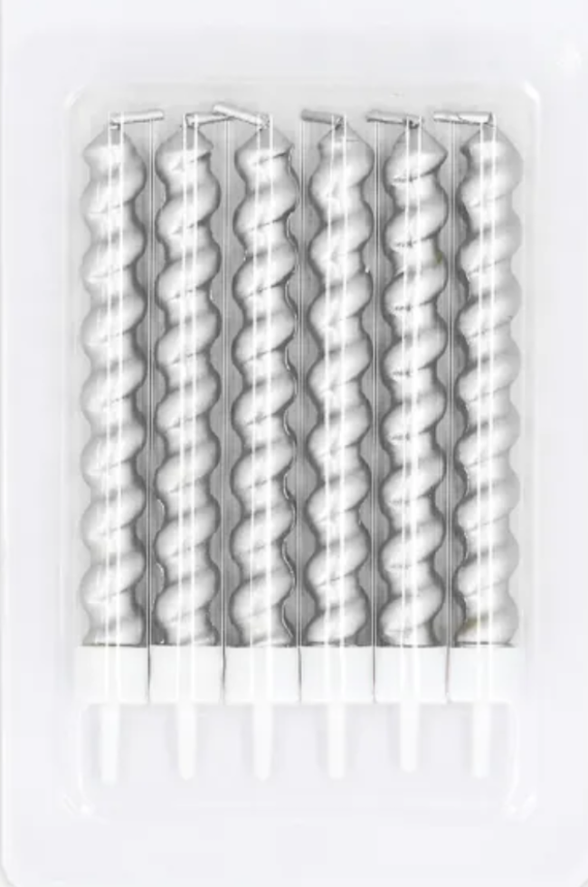 Set 6 bougies Swirl silver