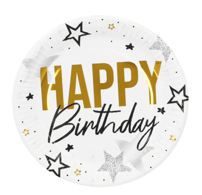 Set 8 assiettes  'Joyeux anniversaire'