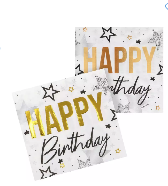 Set 20 serviettes en papier 'Joyeux anniversaire'