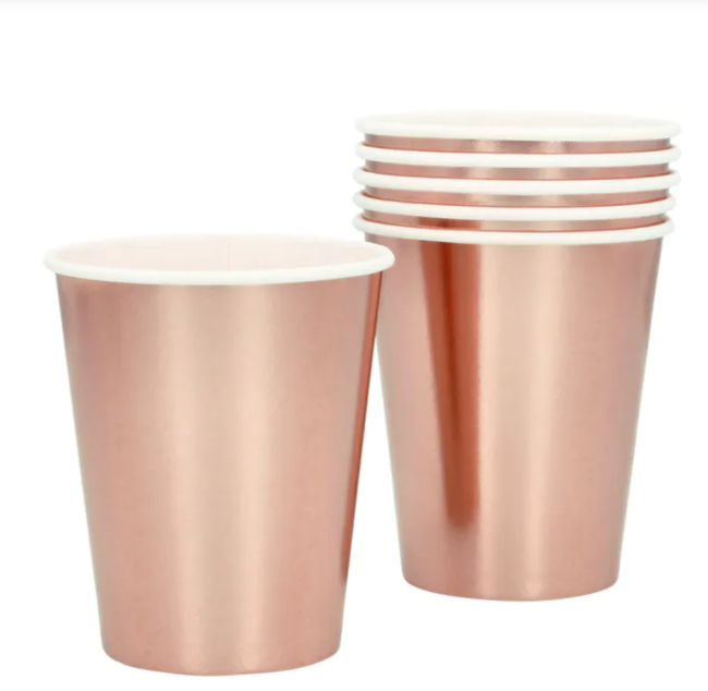 6 gobelets rose gold