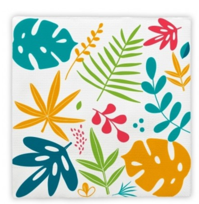 Sachet de 12 Serviettes feuillage 