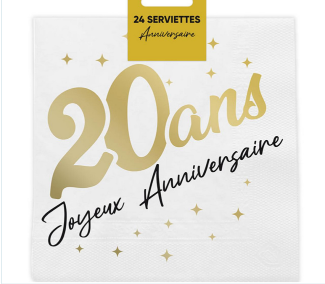 Serviettes 20 ans 